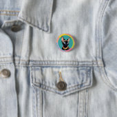 Kat met opvallende ogen door ronde spiegel button 3,2 cm (In situ)