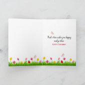 Kat met Oranje Tulpen Kaart (Binnen)