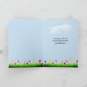 Kat met Oranje Tulpen krijgen een goede Kaart (Binnen)