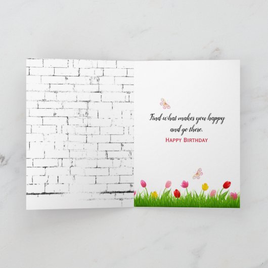 Kat met Oranje Tulpen op zaterdag Kaart (Binnen)