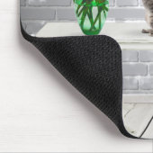 Kat met Oranje TulpenMuismat Muismat (Hoek)