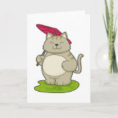 Kat met paraplu kaart (Voorkant)
