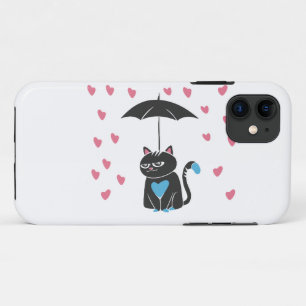 Kat met paraplu op kop - Kies achterkleur Case-Mate iPhone Case