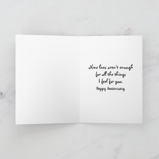 Kat met parel Ketting Jubileum Kaart (Binnen)