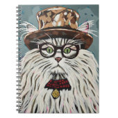 Kat met pet en bril notitieboek (Voorkant)