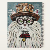 Kat met pet en bril planner (Achterkant)