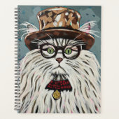 Kat met pet en bril planner (Voorkant)