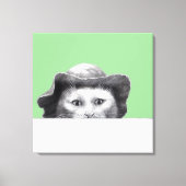 Kat met Pet (Moegi) Canvas Afdruk (Voorkant)