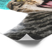 Kat met pet schattig dierportret poster (Hoek)