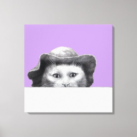 Kat met Pet (Sumire) Canvas Afdruk (Voorkant)