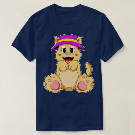 Kat met Pet T-shirt (Design voorkant)