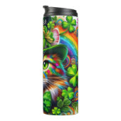 Kat met Pet van Leprechaun Thermosbeker (Geroteerd rechts)