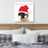 Kat met Pet van Santa Canvas Afdruk (Insitu (Slaapkamer))