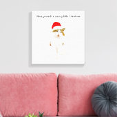 Kat met Pet van Santa Canvas Afdruk (Insitu (Woonkamer))