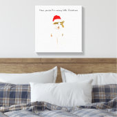 Kat met Pet van Santa Canvas Afdruk (Insitu (Slaapkamer))