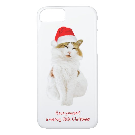 Kat met Pet van Santa Case-Mate iPhone Case (Achterkant)