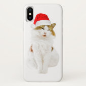 Kat met Pet van Santa Case-Mate iPhone Case (Achterkant)