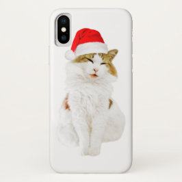 Kat met Pet van Santa Case-Mate iPhone Case