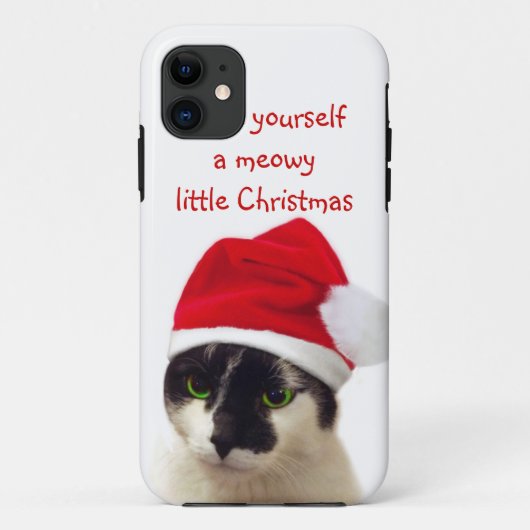 Kat met Pet van Santa Case-Mate iPhone Case (Achterkant)