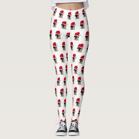 Kat met Pet van Santa Leggings (Voorkant)