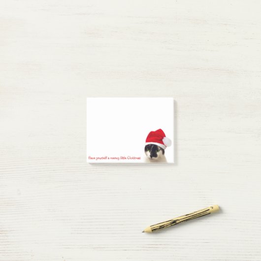 Kat met Pet van Santa Post-it® Notes (Op bureau)