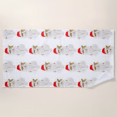 Kat met Pet van Santa Strandlaken (Voorkant)