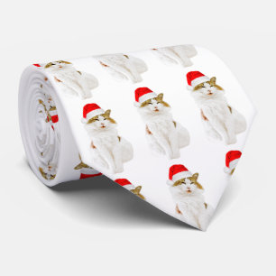 Kat met Pet van Santa Stropdas