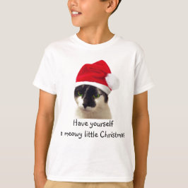 Kat met Pet van Santa T-shirt