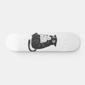 Kat met pizza in de mond - Kies achterkleur Persoonlijk Skateboard (Horizontaal)