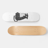 Kat met pizza in de mond - Kies achterkleur Persoonlijk Skateboard (Horizontaal)
