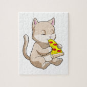 Kat met Pizza Legpuzzel (Verticaal)
