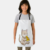 Kat met Pizza Schort (Insitu)