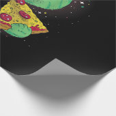 Kat met Pizza Slice en Taco in de ruimte Cadeaupapier (Hoek)