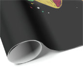 Kat met Pizza Slice en Taco in de ruimte Cadeaupapier (Rol Hoek)