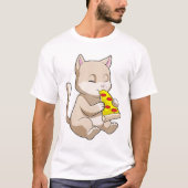 Kat met Pizza T-shirt (Voorkant)