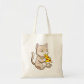 Kat met Pizza Tote Bag (Voorkant)