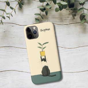 Kat met Plant Case-Mate iPhone Case