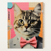 Kat met polka stip vlinderdas collage planner (Achterkant)