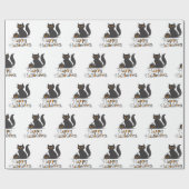 Kat met pompoen van Halloween - Kies achterkleur Cadeaupapier (Vlak)
