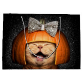 Kat met pompoenhaar groot cadeauzakje (Achterkant)