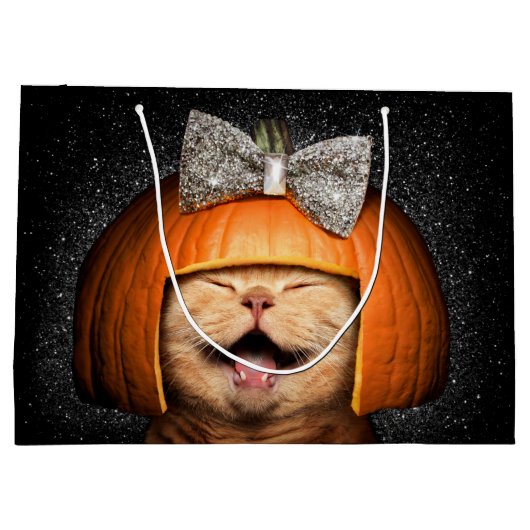 Kat met pompoenhaar groot cadeauzakje (Achterkant)