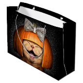 Kat met pompoenhaar groot cadeauzakje (Achterkant Gekanteld)