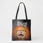 Kat met pompoenhaar tote bag (Voorkant)