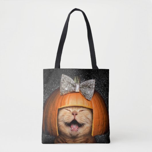 Kat met pompoenhaar tote bag (Voorkant)