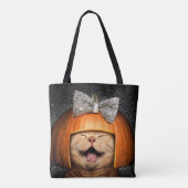 Kat met pompoenhaar tote bag (Achterkant)