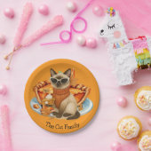 Kat met pompoentaart voor Thanksgiving Party Papieren Bordje (Feest)