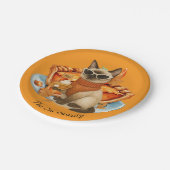 Kat met pompoentaart voor Thanksgiving Party Papieren Bordje (Gekanteld)