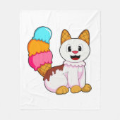 Kat met pop fleece deken (Voorkant)