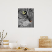Kat met Poster Groene ogen afdrukken (Keuken)