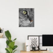 Kat met Poster Groene ogen afdrukken (Thuiskantoor)